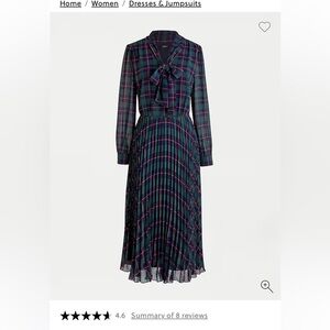 J.Crew Plaid Pleated Dress